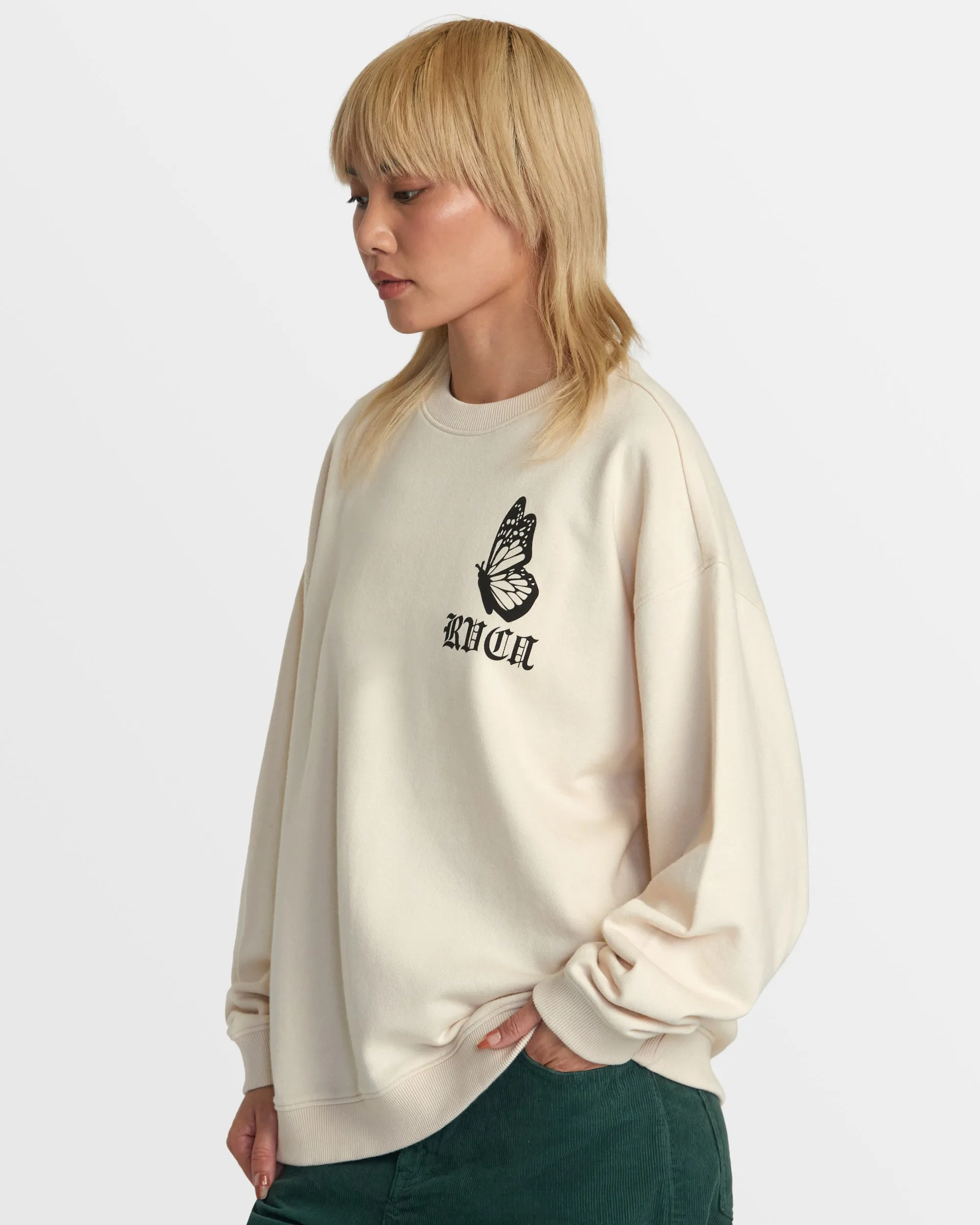 Just Floatin Crew Sweatshirt - Latte