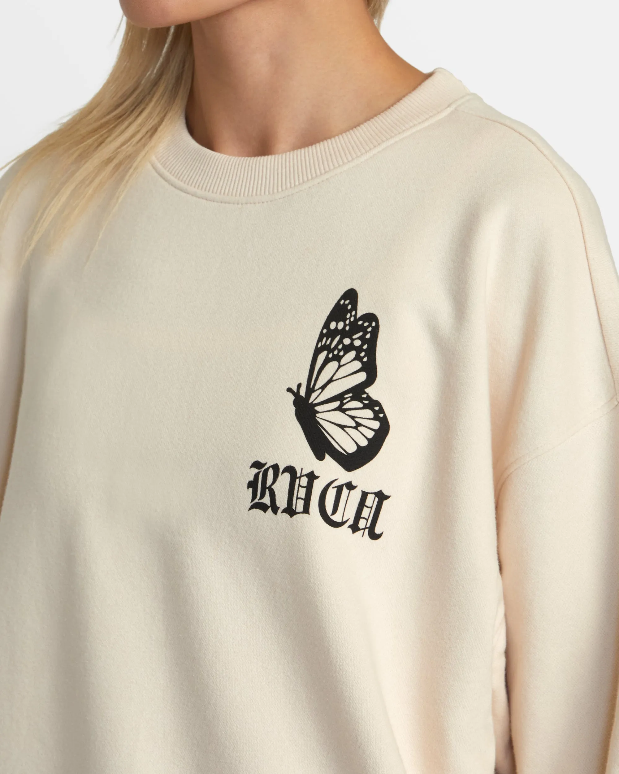Just Floatin Crew Sweatshirt - Latte