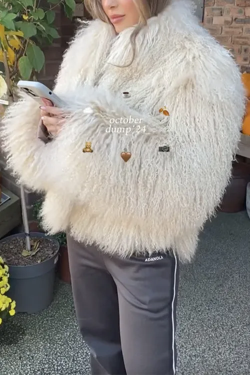 Karleedress Open Front Winter Faux Fur Teddy Coat