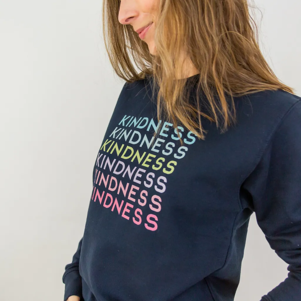 Kindness Printed Sweatshirt in Navy