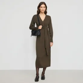 Linden Front-Wrap Sweater Dress