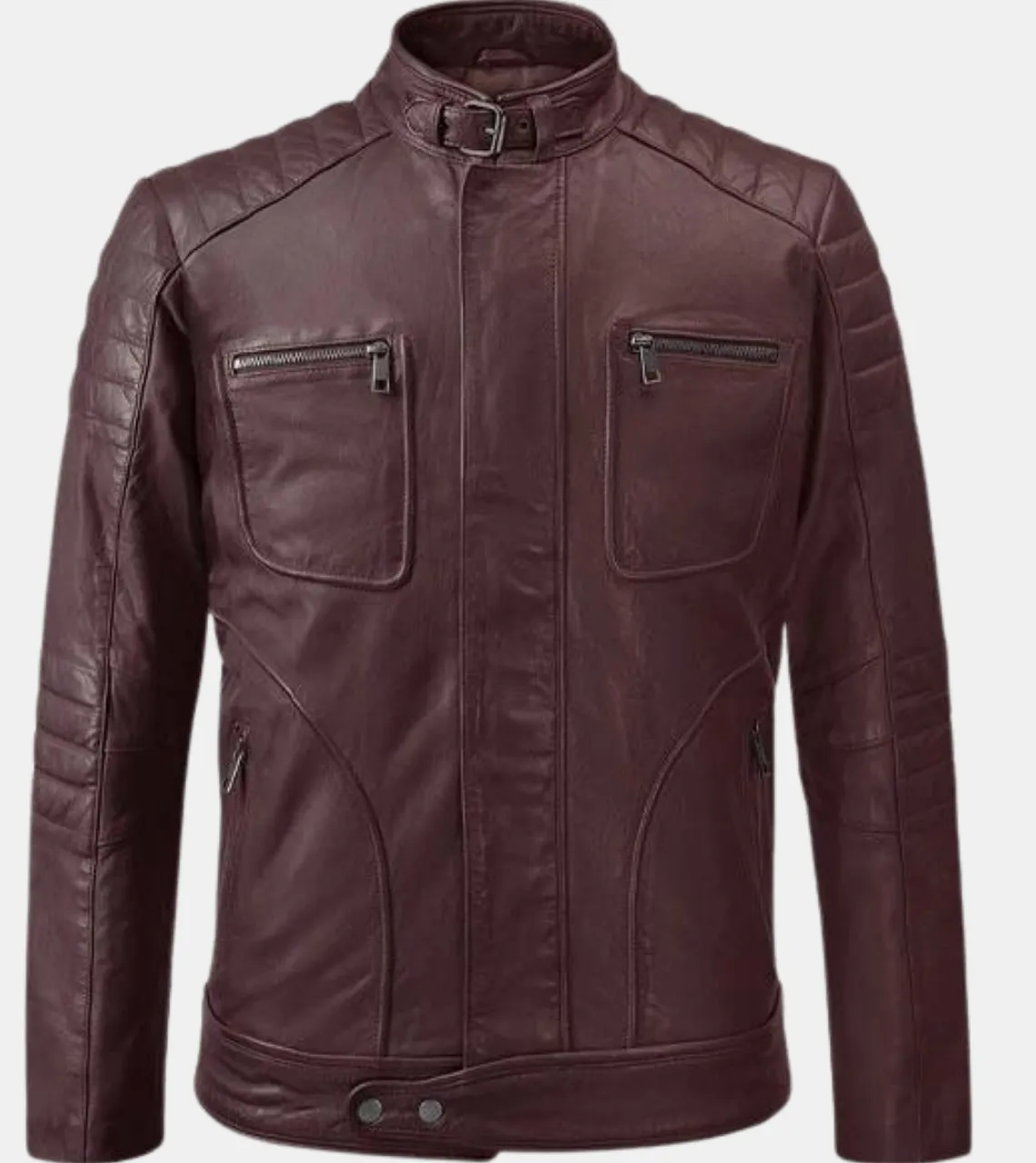 Lorenzo Men's Rosewood Quilted Leather Jacket