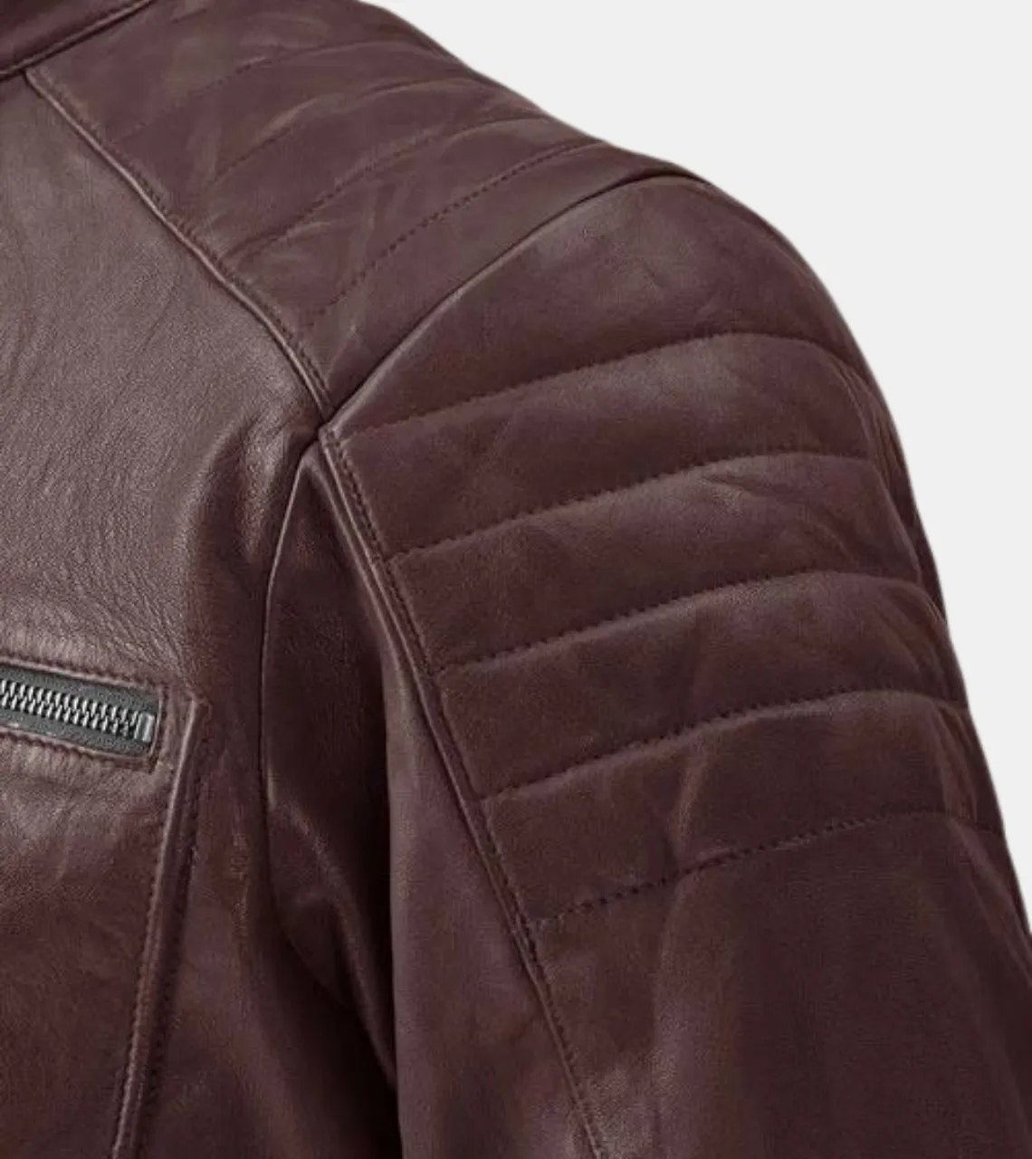 Lorenzo Men's Rosewood Quilted Leather Jacket