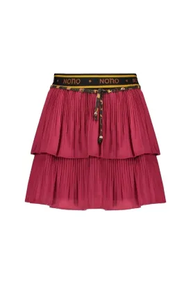 Maroon Pleated Ruffle Skirt Nikki