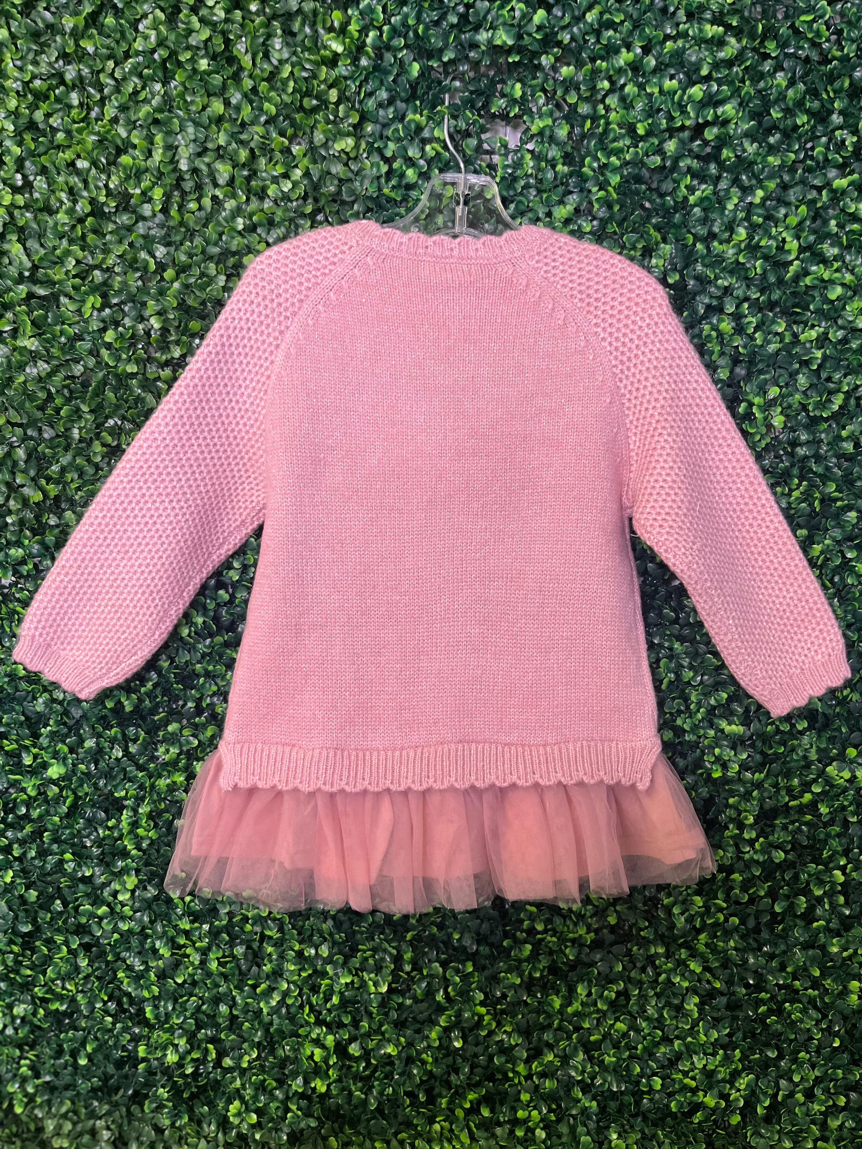 Mayoral Girls' Mauve Floral Metallic Knit Sweater Dress 4918