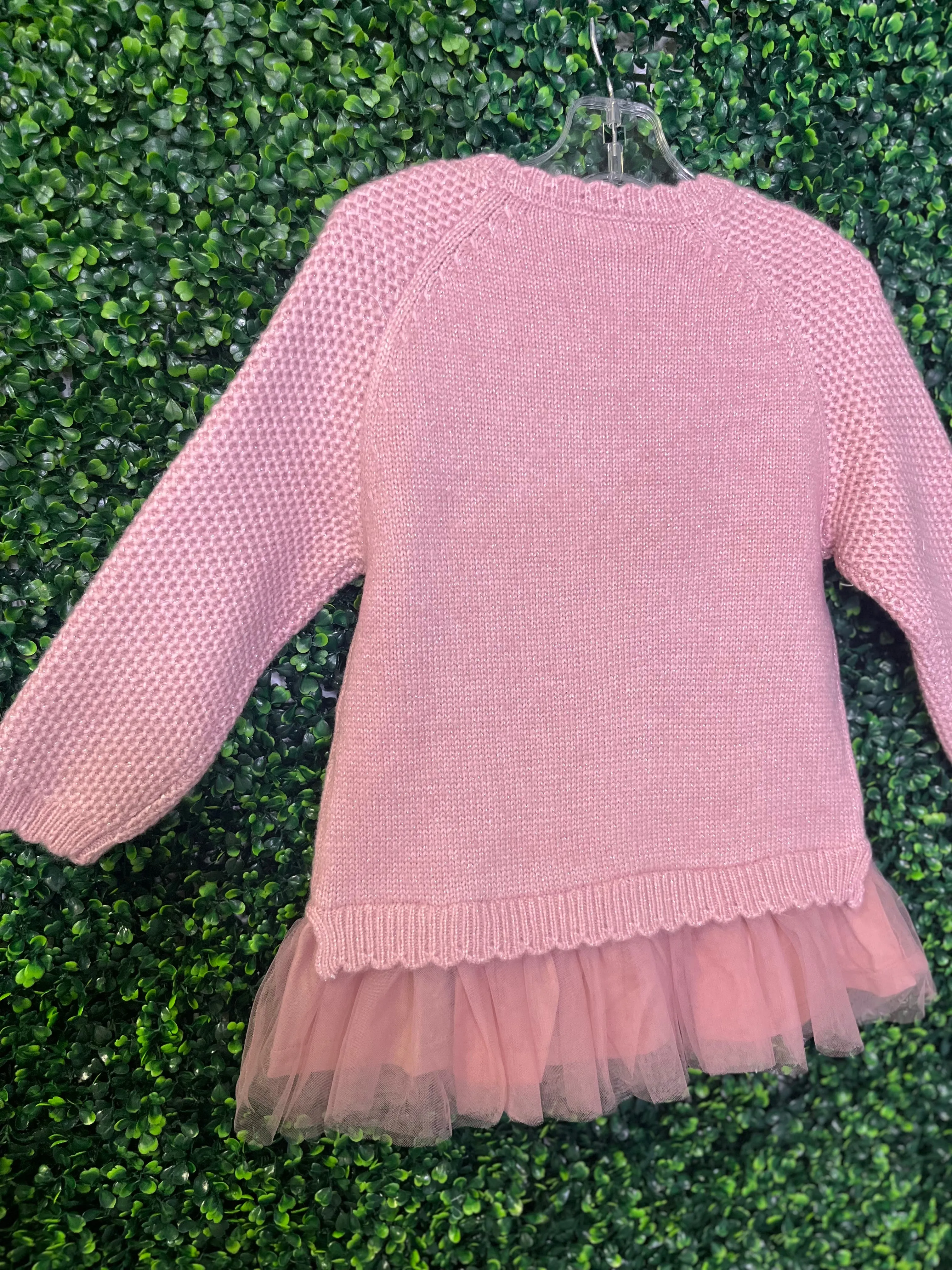 Mayoral Girls' Mauve Floral Metallic Knit Sweater Dress 4918