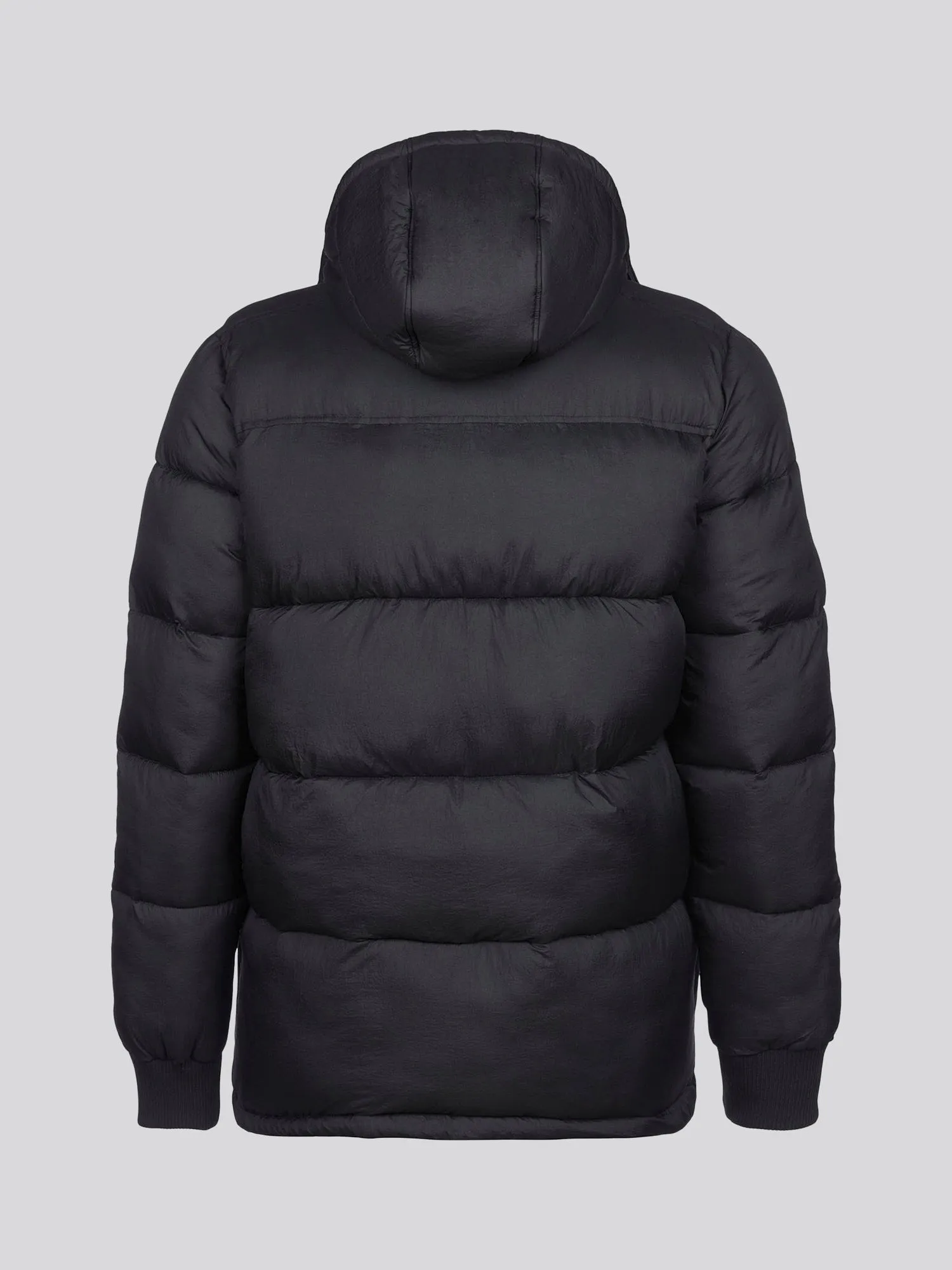 Mens Hooded Quilted Puffer Coat in Black