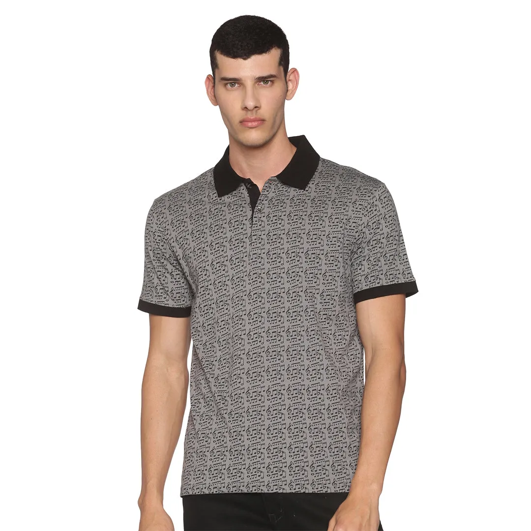 Men's Recycled Cotton Printed Polo Tshirt