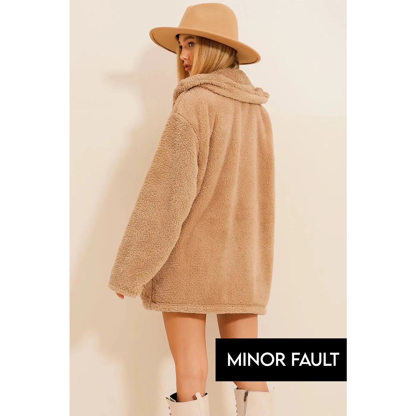(Minor Fault) Beige Teddy Coat Jacket