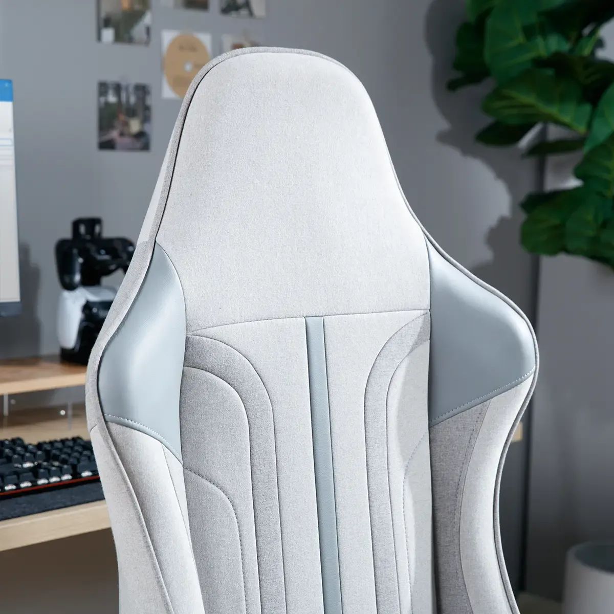 Mysa Office Gaming Chair, Gray, Gray Base