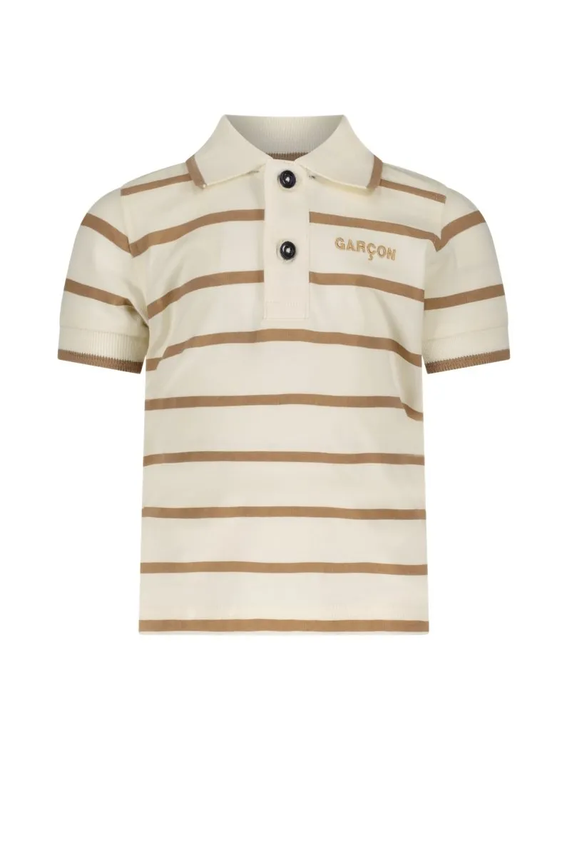 NEWMAN striped polo Camel