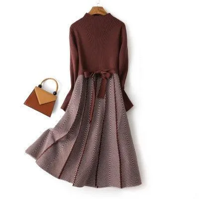 One Size Fits Most Jacquard Knit Maxi Sweater Dress