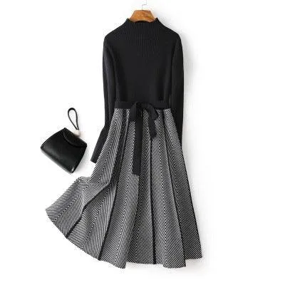 One Size Fits Most Jacquard Knit Maxi Sweater Dress