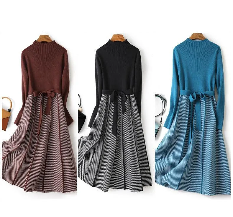 One Size Fits Most Jacquard Knit Maxi Sweater Dress