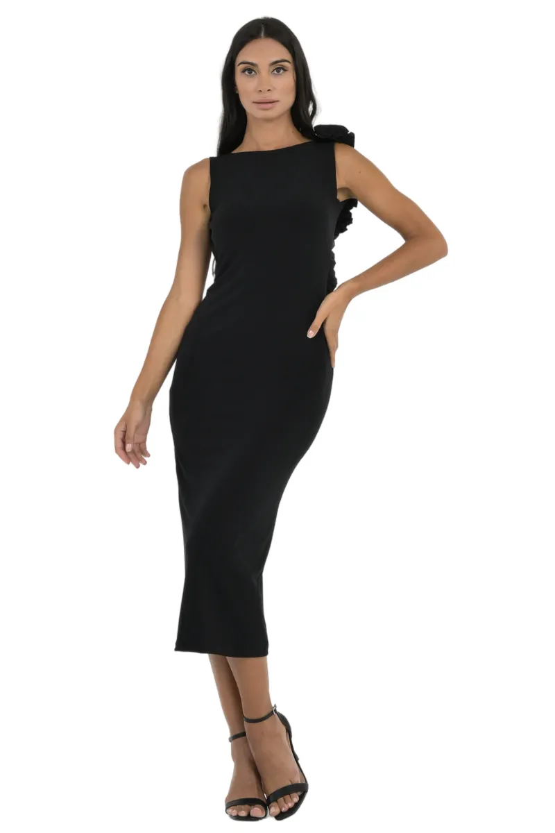 Open Back Tango Dress With Pleated Details