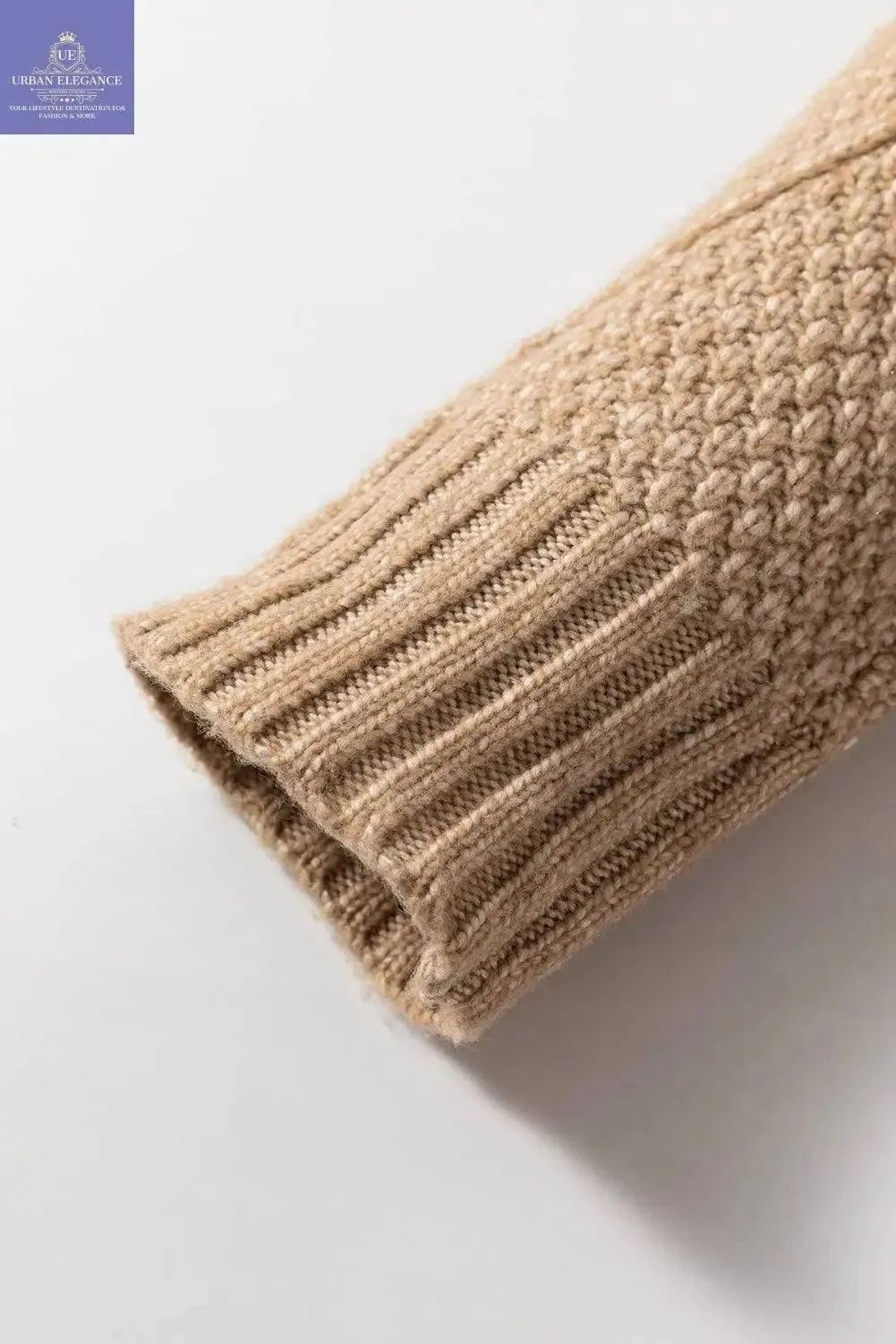 Parchment Cable Knit Sweater Dress