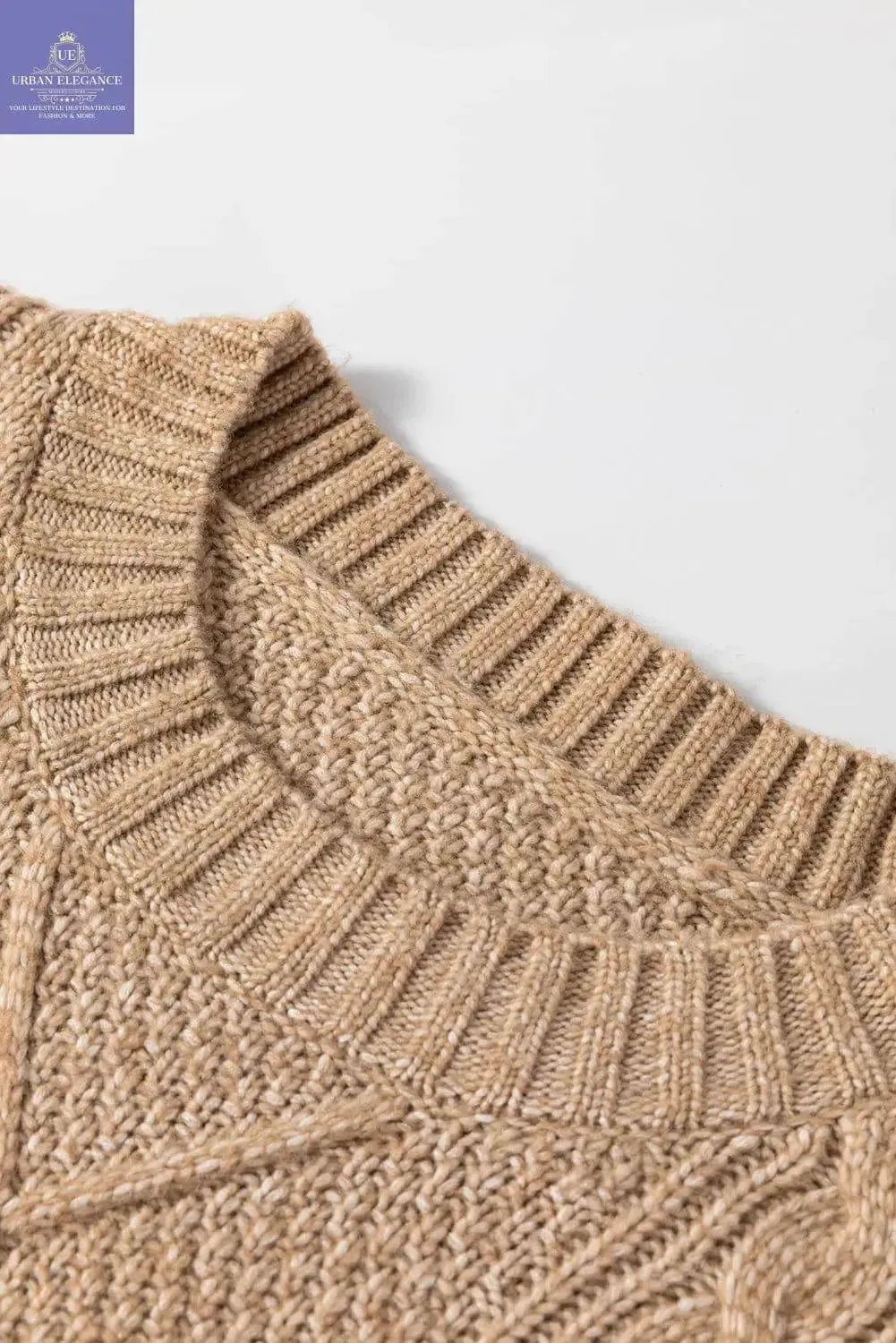 Parchment Cable Knit Sweater Dress
