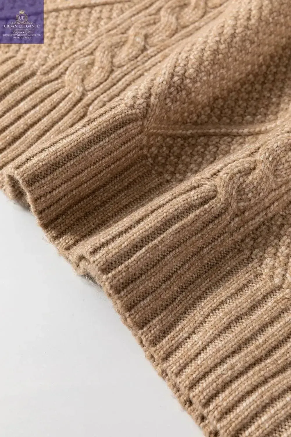 Parchment Cable Knit Sweater Dress