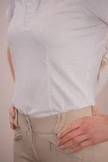 Penelope - Short Sleeve Las Honey Show Polo Shirt - White