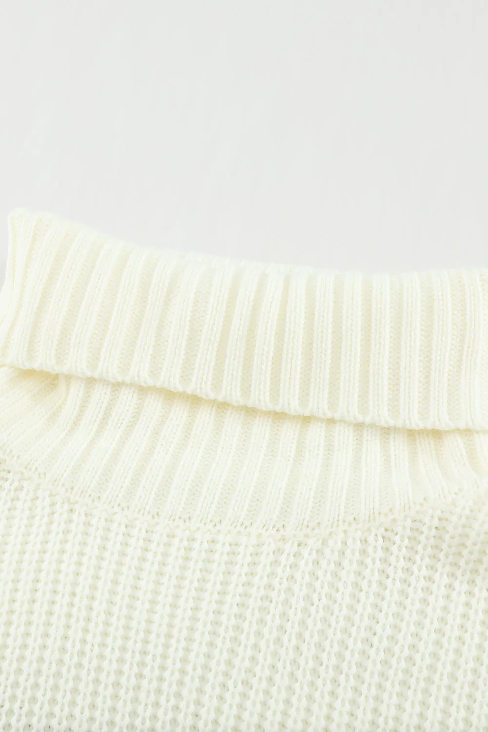 Plain Turtleneck Sweater Dress