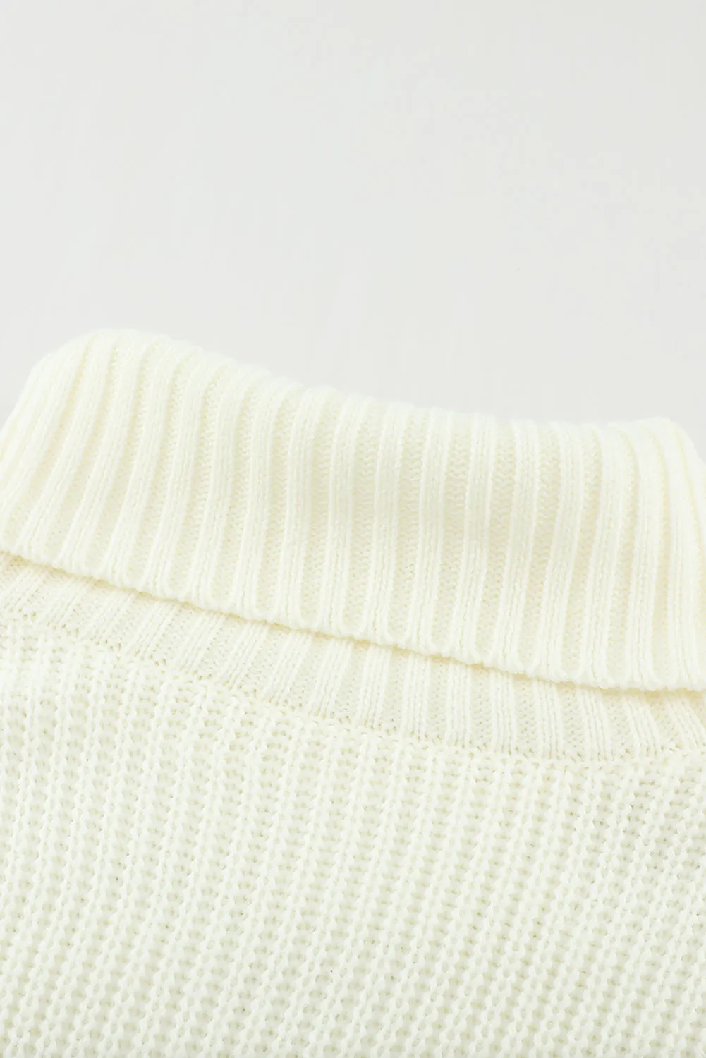 Plain Turtleneck Sweater Dress