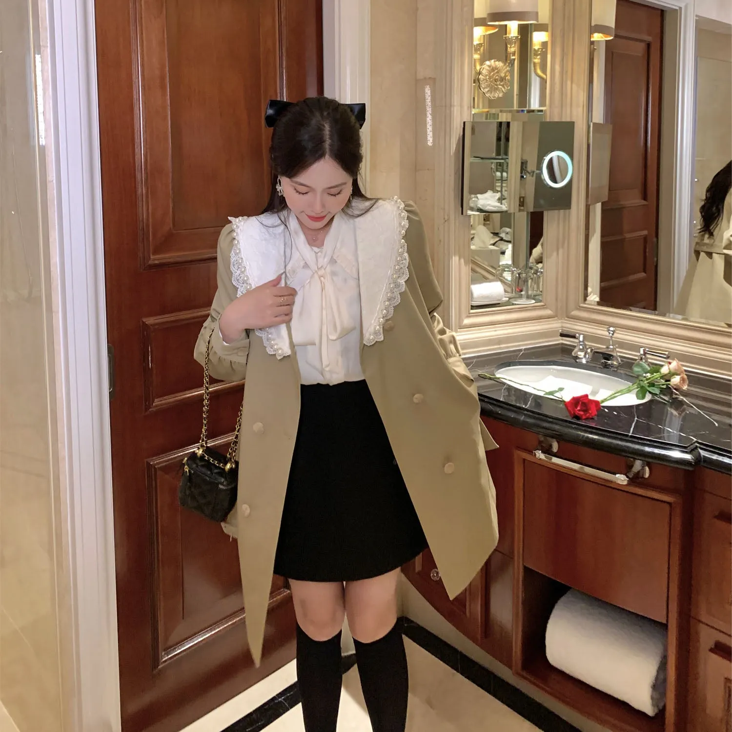 Plus Size Women Retro Elegant Formal Satin White Blouses