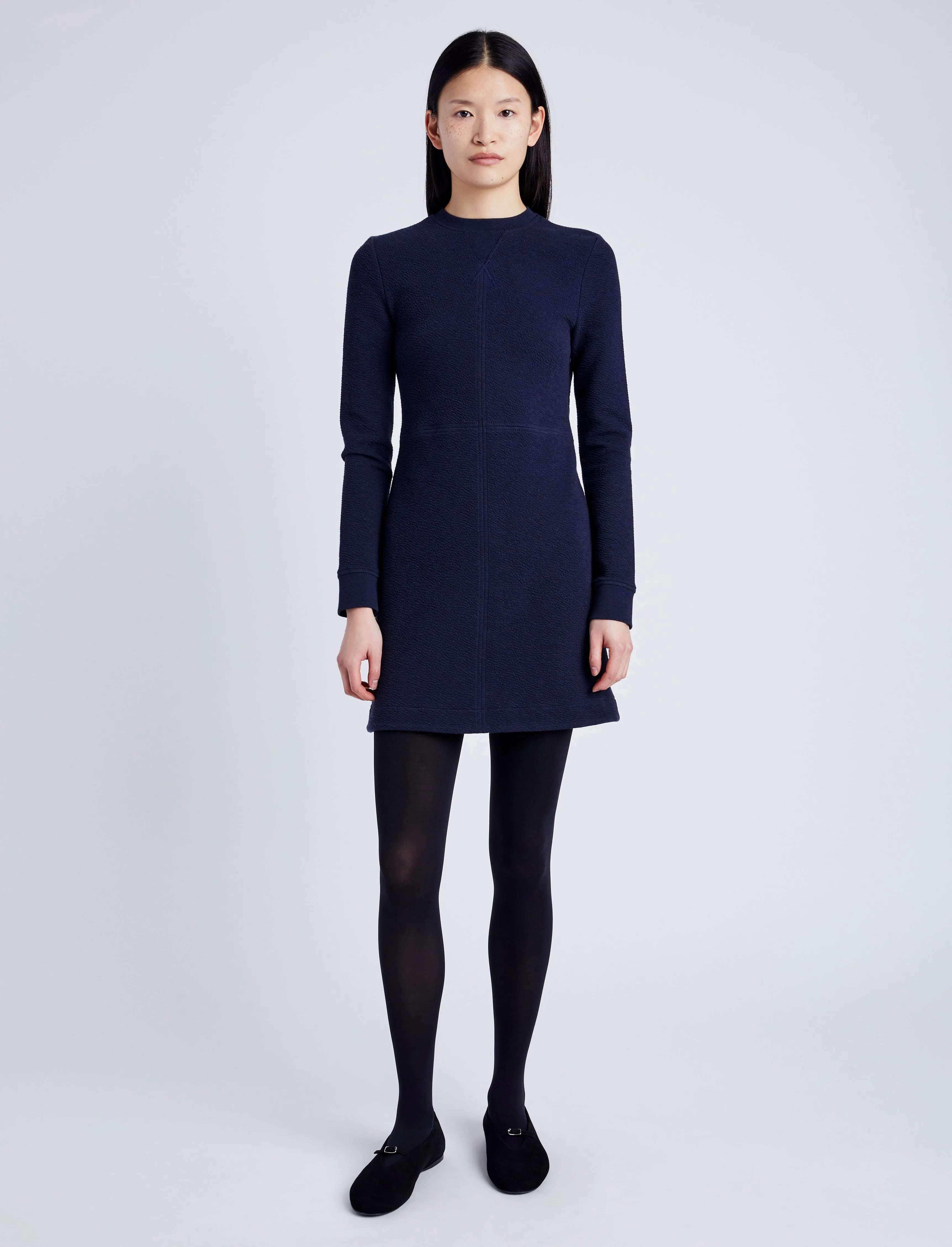 Proenza Schouler Apollo Knit Dress in Cloque in Ink Melange