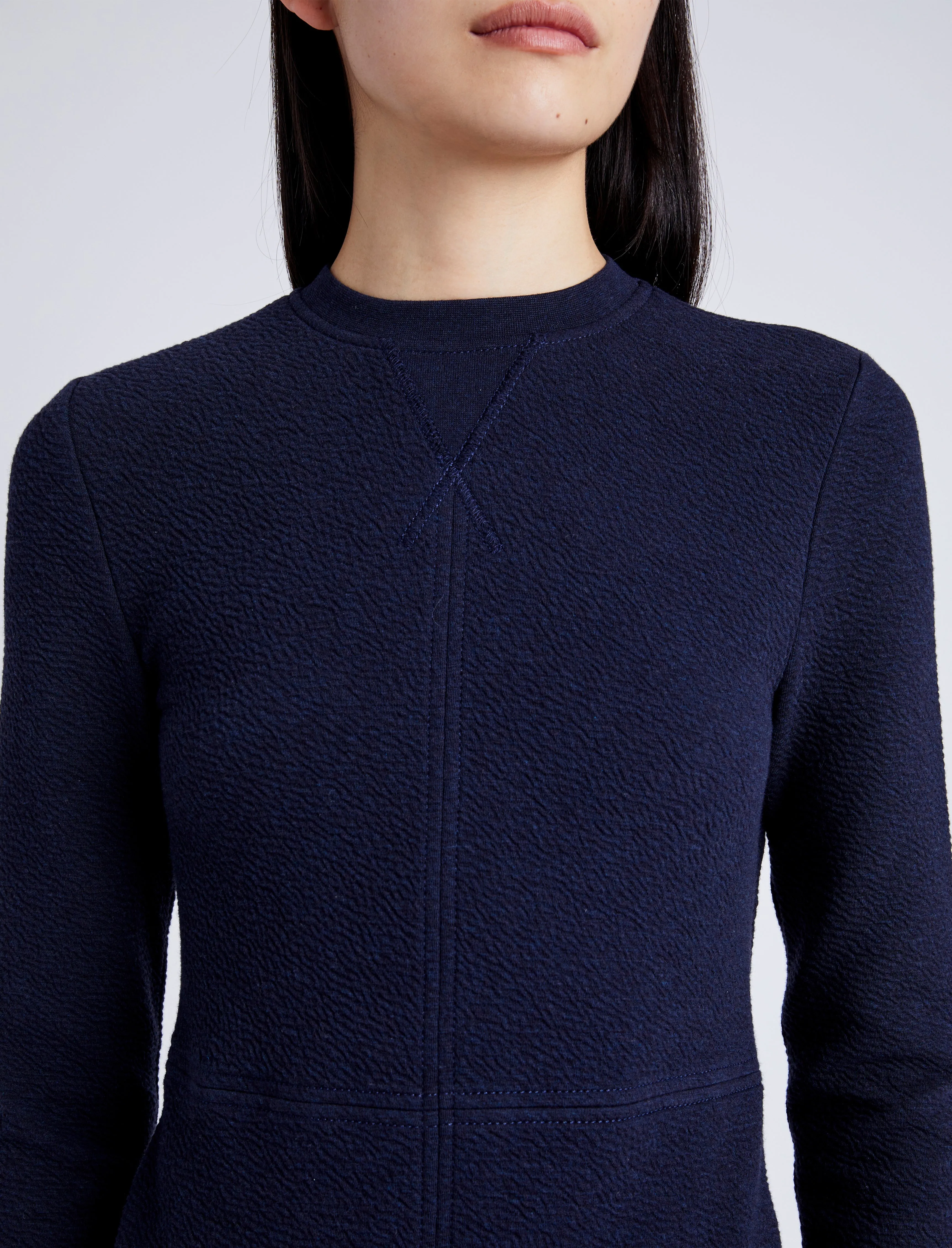 Proenza Schouler Apollo Knit Dress in Cloque in Ink Melange