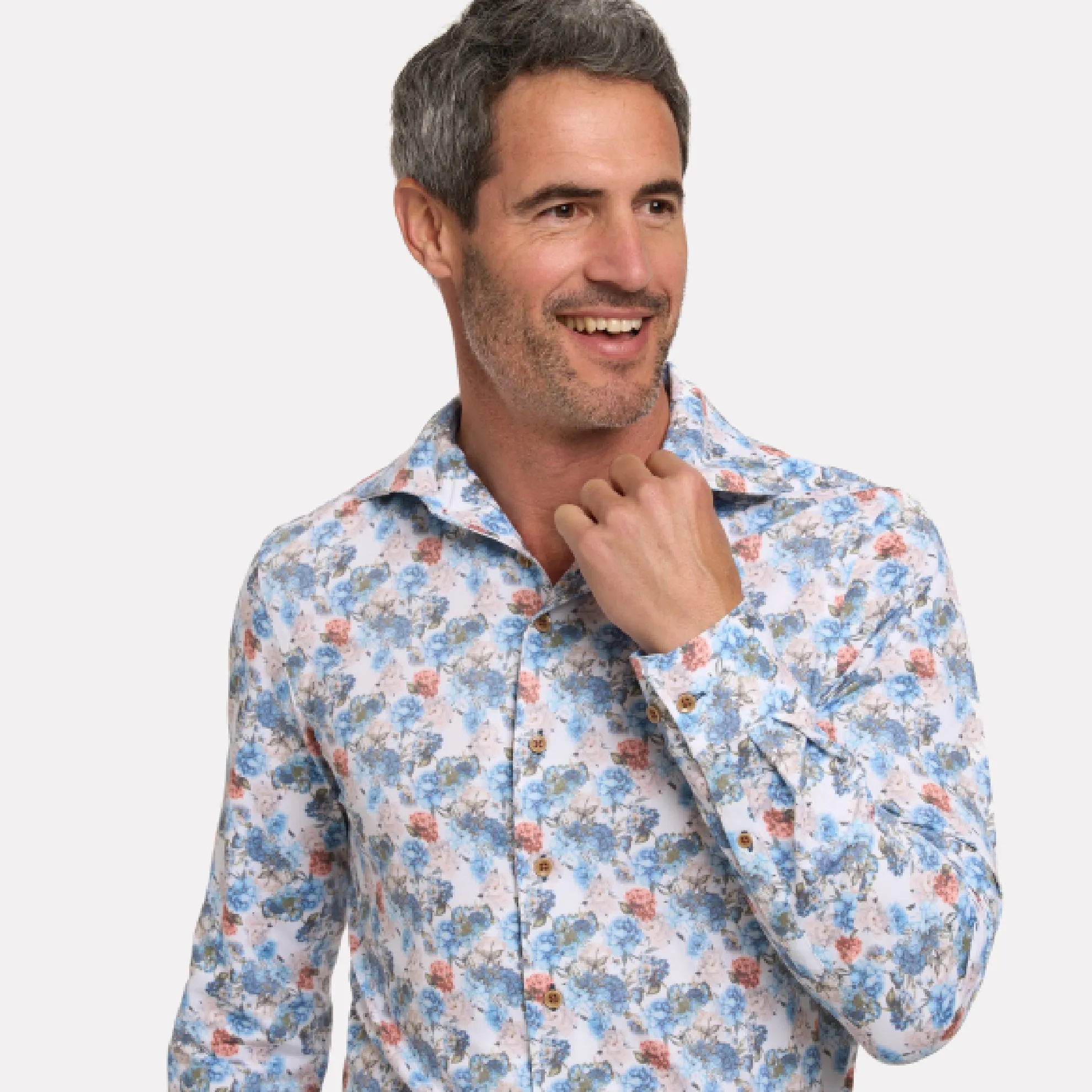 R2 Amsterdam Long Sleeve Casual Fit Shirt / Pique/Multi
