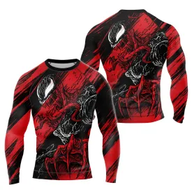 Red Venom in Horror Men's Long Sleeve Rash Guard