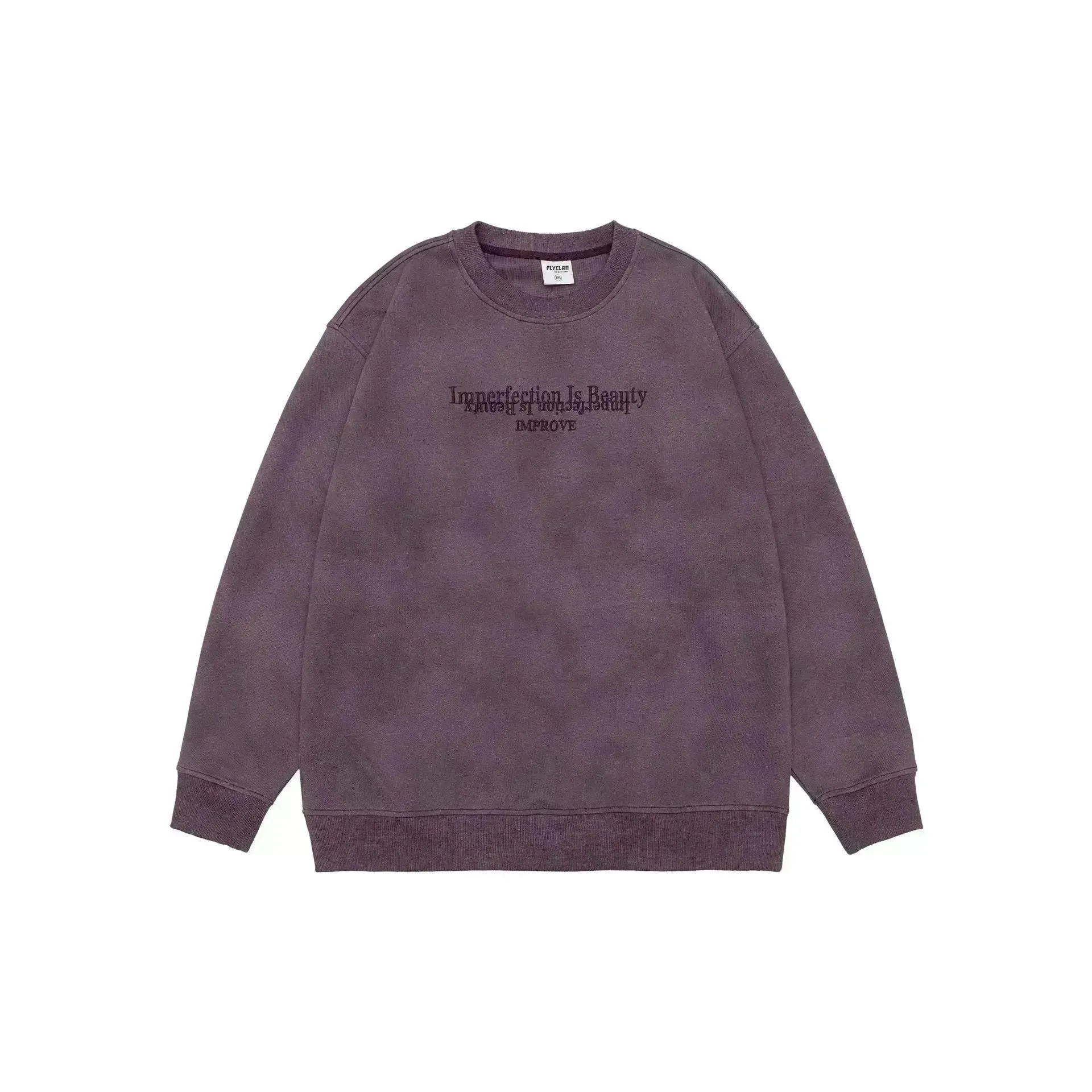 Retro heavy Oversized Crew neck Pullover sweatshirt for men