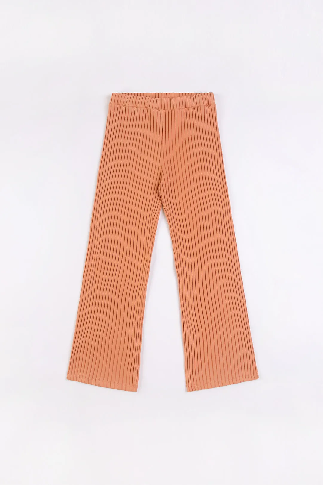 ribbed cotton pants - melon