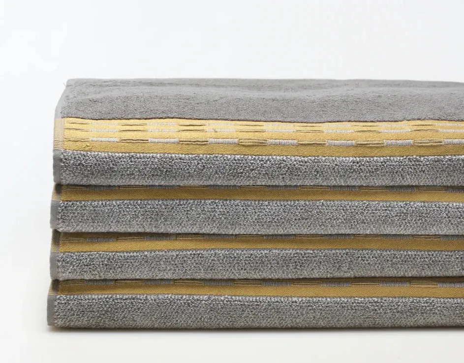 RoseBerry Grey/Gold Mettalic Hand Towel 19x30" 1pc