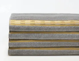 RoseBerry Grey/Gold Mettalic Hand Towel 19x30" 1pc
