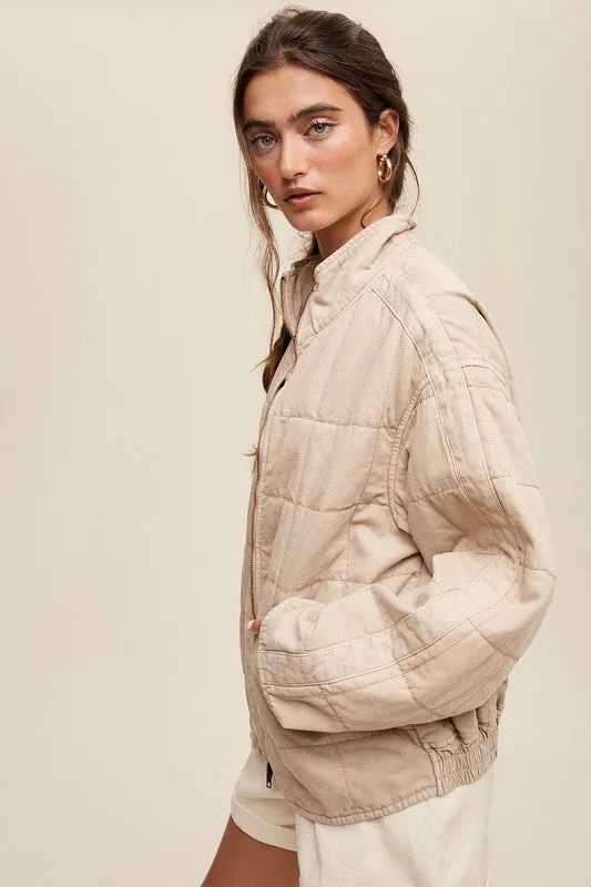 Signature Luxe Quilted Denim Jacket
