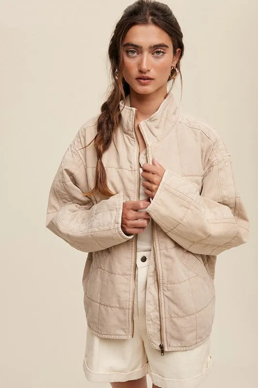 Signature Luxe Quilted Denim Jacket
