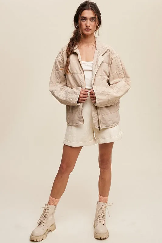 Signature Luxe Quilted Denim Jacket
