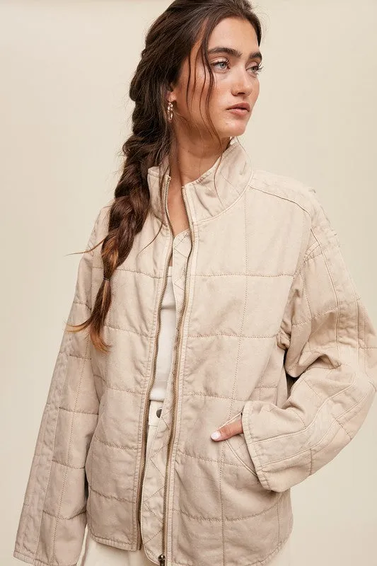 Signature Luxe Quilted Denim Jacket