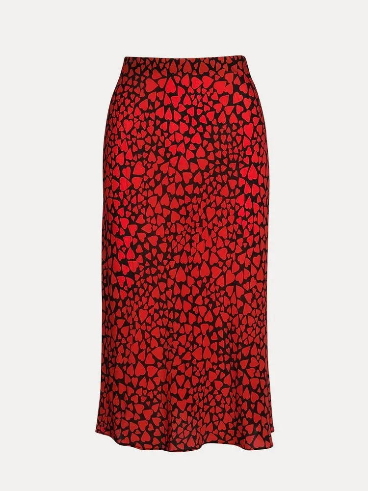 Silk satin fishtail skirt
