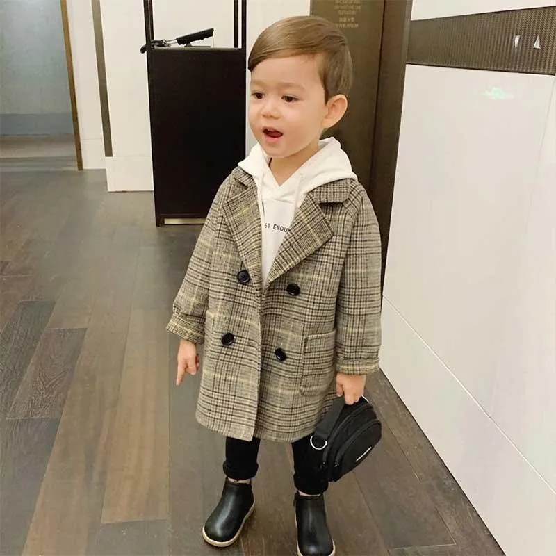 Solid Trick Duffle Coat Trench for Children Boy