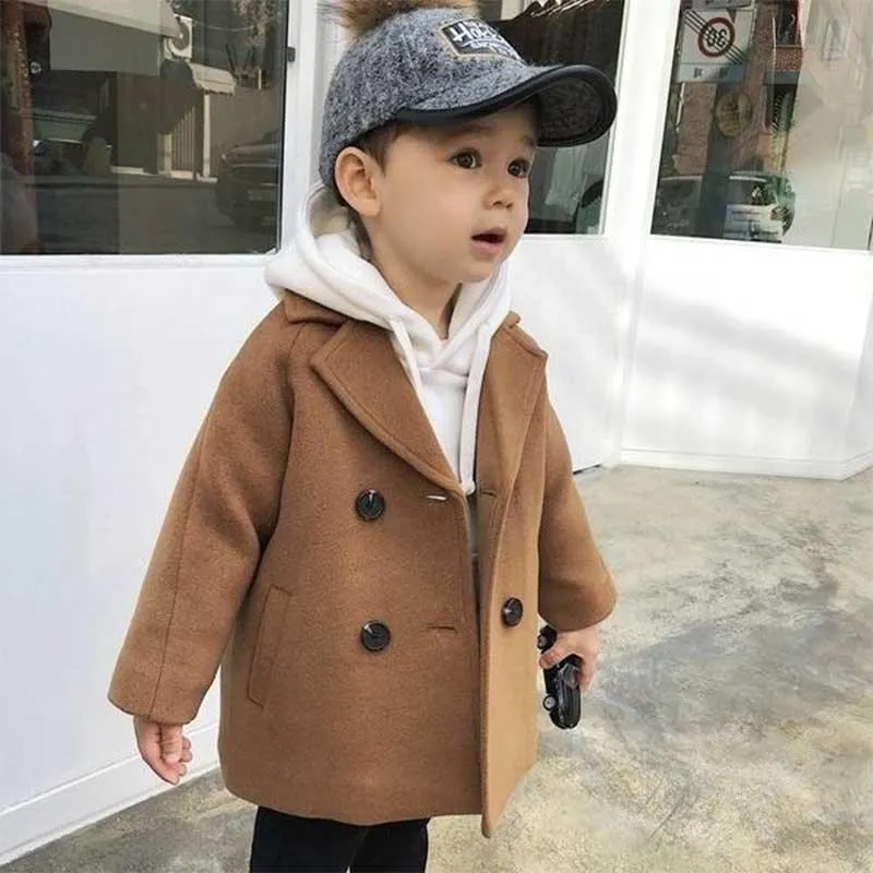Solid Trick Duffle Coat Trench for Children Boy