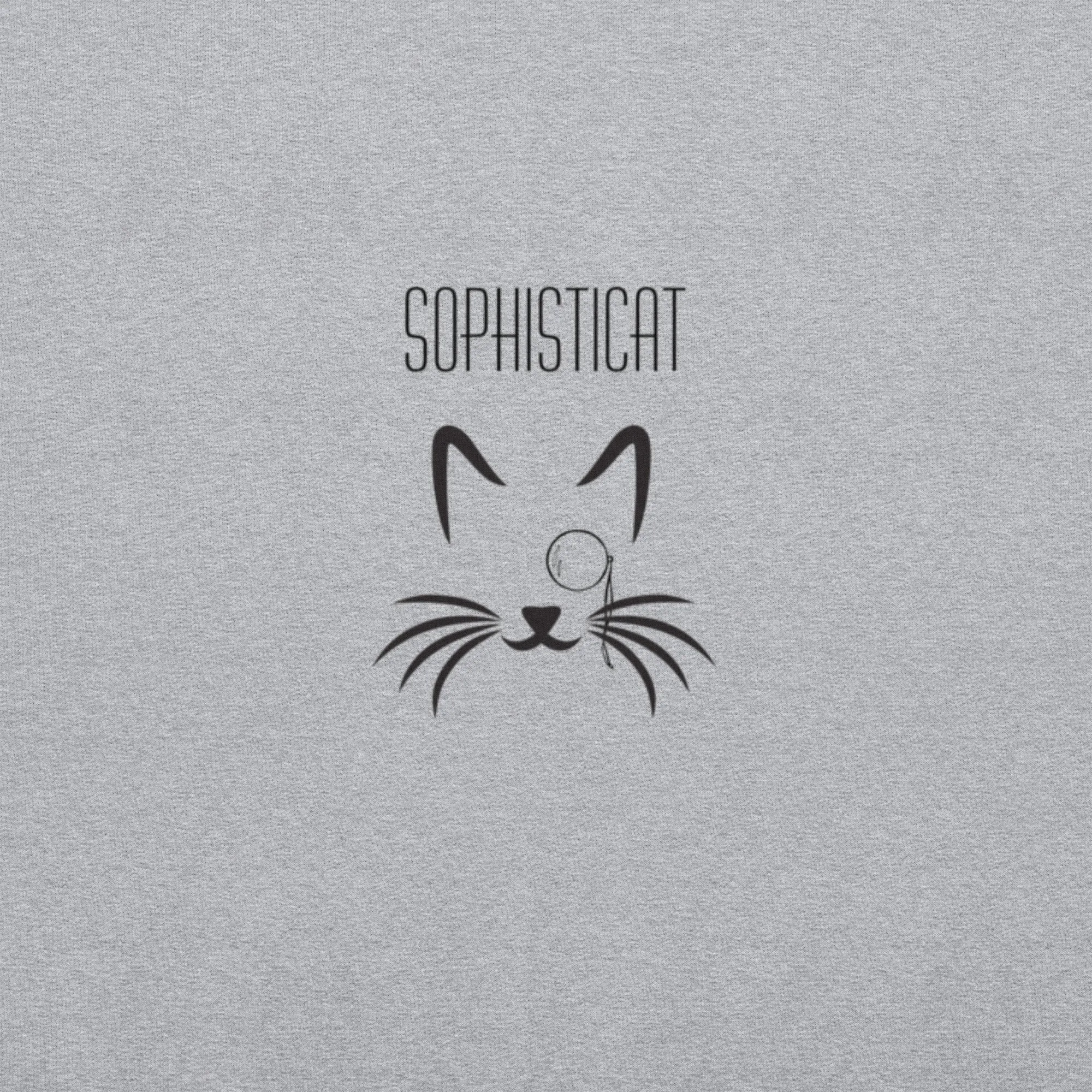 Sophisticat Unisex Sweatshirt with Monocle Cat Print