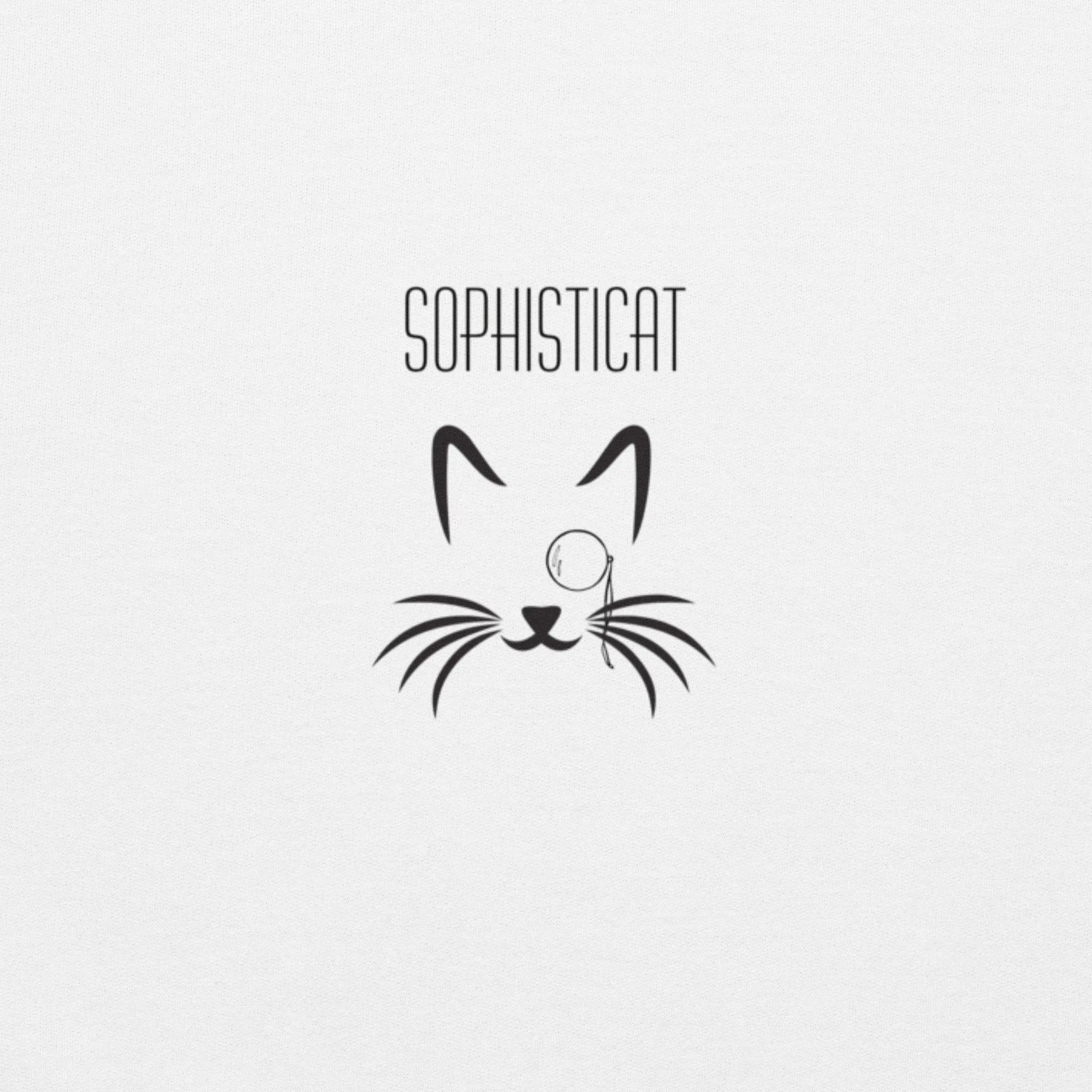 Sophisticat Unisex Sweatshirt with Monocle Cat Print