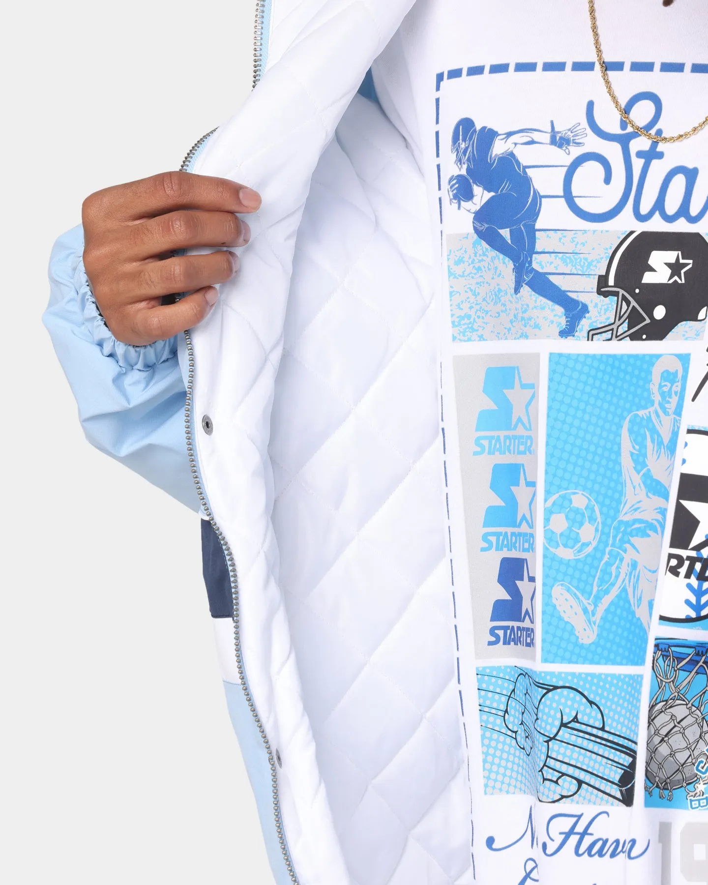Starter V Track Jacket North Carolina Colourway/Light Blue