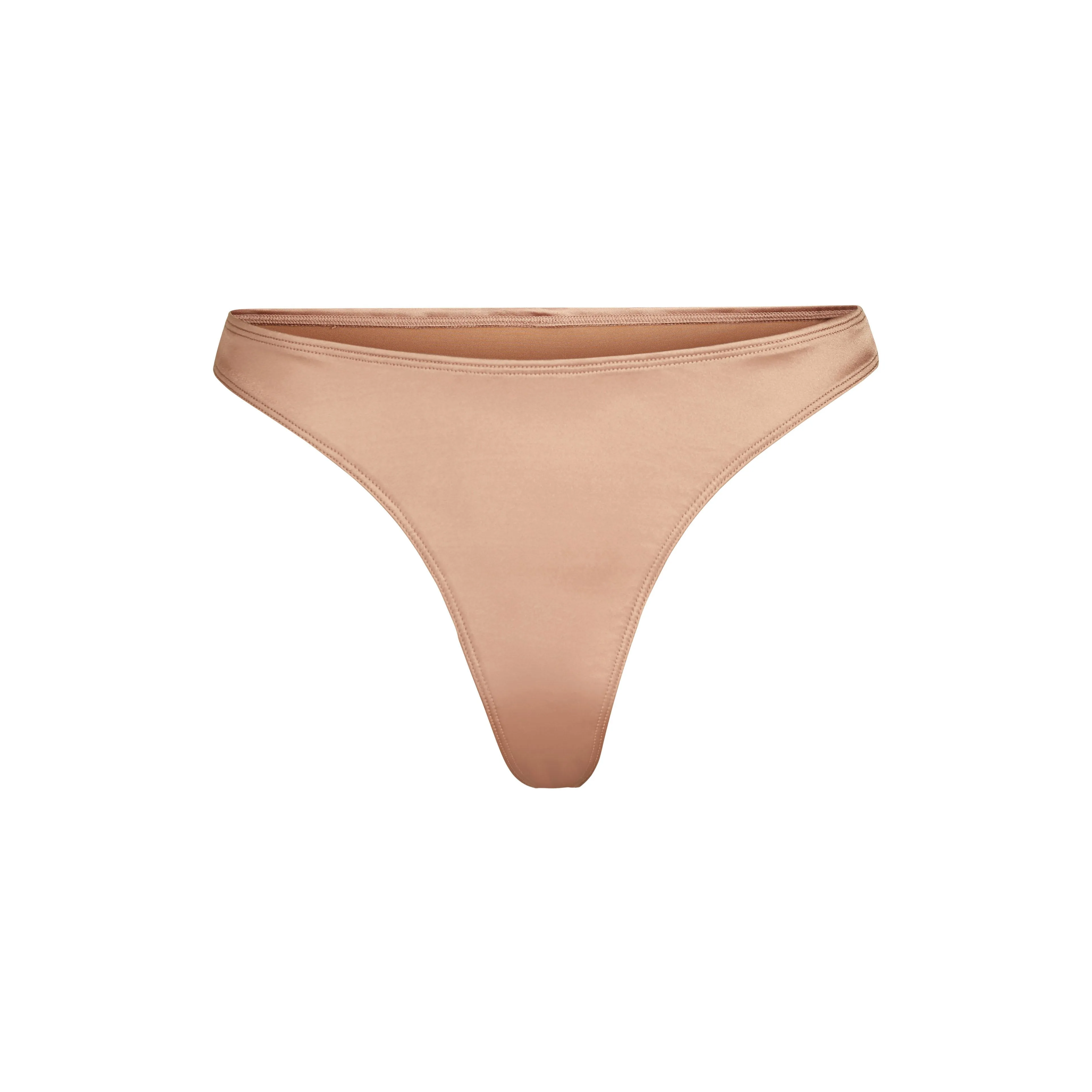 STRETCH SATIN THONG | DESERT CLAY