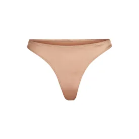 STRETCH SATIN THONG | DESERT CLAY