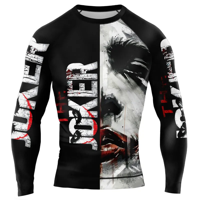 The Joker Face Men's Long Sleeve Rash Guard