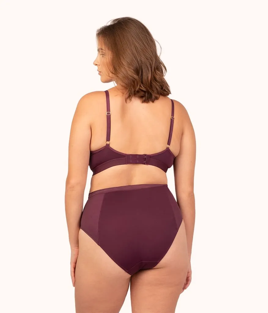 The Luxe Trim Busty Bralette: Plum