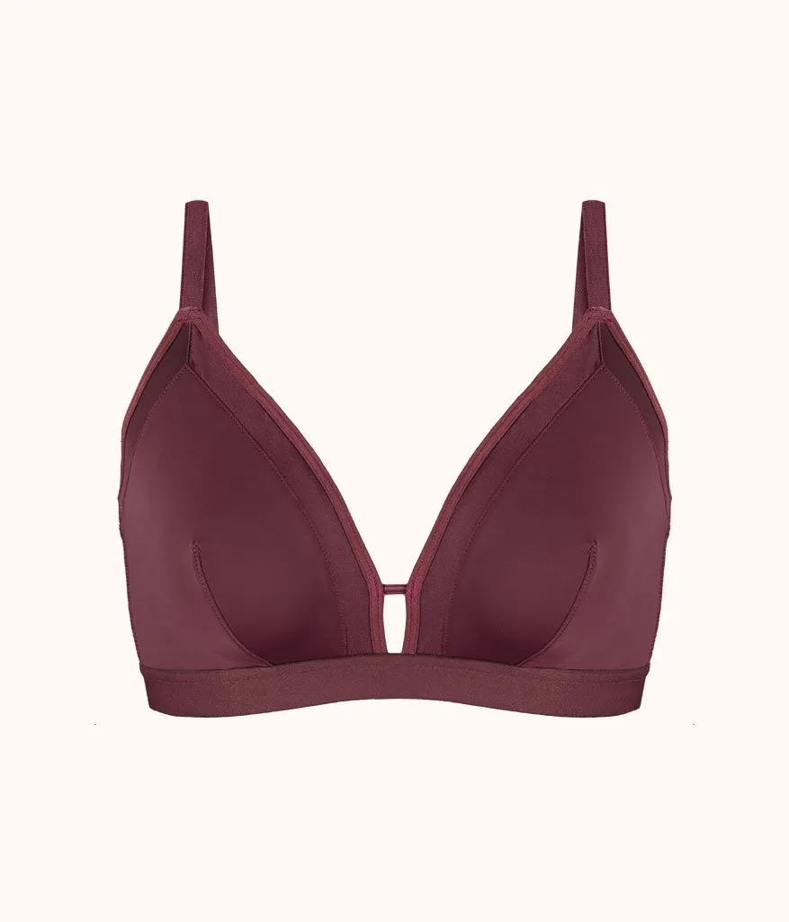 The Luxe Trim Busty Bralette: Plum