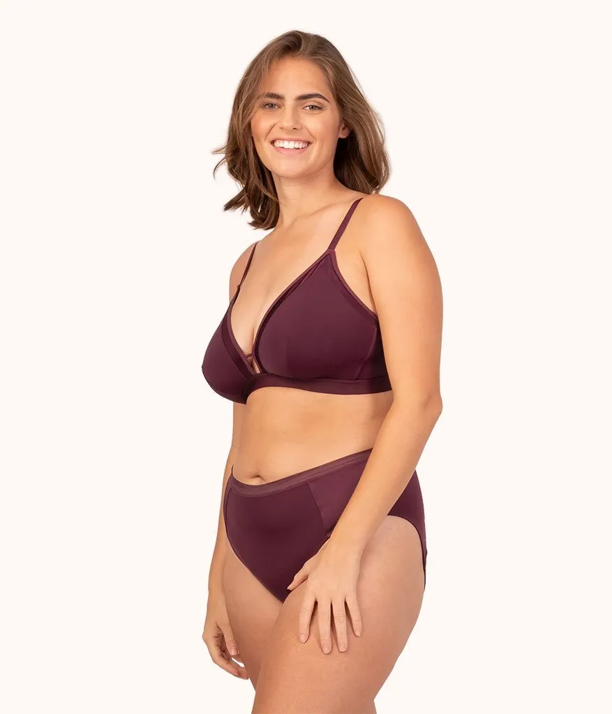 The Luxe Trim Busty Bralette: Plum